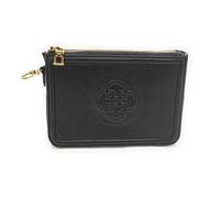 SADDLER Women's 'Frankie' Gift Boxed Real Leather Zip Top Cosmetic Make Up Pouch in Black SADDLER Black