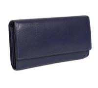 SADDLER Women's 'Grace' Large RFID Handmade Leather Multi Section Purse in Dark Blue SADDLER Dark Blue One Size