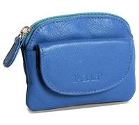 SADDLER Womens Luxurious Real Leather Zip Top Coin Purse | Designer Ladies Change Pouch with Key Ring |Gift Boxed - Blue