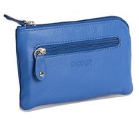 SADDLER Womens Luxurious Real Leather Zip Top Coin Purse with Double Key Rings Front Pocket | Designer Change Pouch |Gift Boxed - Blue