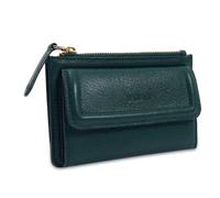 SADDLER Women's 'Marion' Real Leather Bifold Card Wallet with Zip Top Coin Purse in Green SADDLER Green One Size
