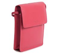 SADDLER Womens RFID Protected Compact Real Leather Cross Body Travel Purse with Removable Credit Card Holder | Designer Sling Bag - Perfect for Cell Phone, Passport, All Cards | Gift Boxed - Fuchsia