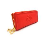SADDLER Women's 'Willow' RFID Double Zip Real Leather Purse & Phone Holder in Red SADDLER Red One Size