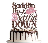 Saddlin Up and Settlin Down Cake Topper, Western Cowgirl Bridal Shower Decorations, Nashville Bach Party Decor, Western Bachelorette Party Decorations, Brown and Pink