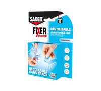 SADER Fixer Without Drilling Invisible - Extra Invisible Double-Sided Adhesive - Interior - Smooth Surfaces - Removable Without Streaks - Reusable - Colour: Transparent - 1.5 m x 19 mm