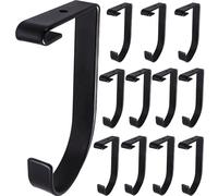 Saderoy 12-Pack Heavy Duty Add-On Storage Flat Hook Accessory for Garage Ceiling Storage Rack and Wall Shelving,Alloy Steel, Black-Suitable for FLEXINOUMTS Ceiling Storage Racks and Wall Shelves