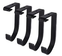Saderoy 4-Pack Heavy Duty Add-On Flat Hook Accessory for Garage Ceiling and Wall Storage, Alloy Steel, Black - Suitable for FLEXINOUMTS Racks
