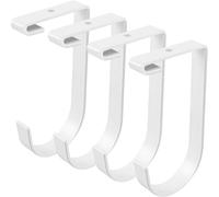 Saderoy 4-Pack Heavy Duty Add-On Storage Flat Hook Accessory for Garage Ceiling Storage Rack and Wall Shelving,Alloy Steel, White-Suitable for FLEXINOUMTS Ceiling Storage Racks and Wall Shelves