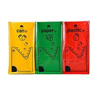 Saderoy Recycling Bags,Separate Recycling Waste Bin Bags for Kitchen Home, Trash and Recycle Bin Combo,Reusable Waterproof,42 Gallon, Pack of 3 Recycling Bins