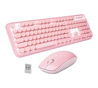SADES Wireless Keyboard and Mouse Games, Reliable 2.4GHz Connectivity for PC, Laptop, Smart TV and More (Pink)