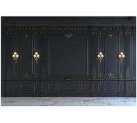 SADFA 10x8ft Classical Interior Wall Backdrop Vintage Black Room Wall European Frame Artistic Background Photography for Wedding Event Party Scenes Family Portrait Photo Booth Props Wallpaper