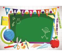 SADFA First Day of School Backdrop 5x3ft Online Teaching ABC Letters Blackboard Background Welcome Back to Kindergarten Party Decoration Banner Photoshoot Props