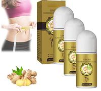 SADFA Lymphatic Detox Rollon Ginger Oil, Slimming Tummy Ginger Oil, Ginger Essential Oil For Lymphatic Drainage, Swelling, Massage Ginger Oil Organic With Roller Top Applicator (3 PCS)