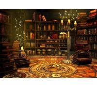 SADFA Magician Room Backdrop 5x3ft Enchanted House Magic School Scary Skulls Wizard Witches Background Halloween Horror Night Party Decoration Photo Booth Banner Photoshoot Props