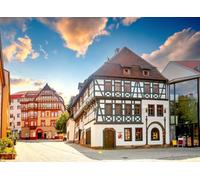 SADFA Medieval German Village Backdrop 5x3ft Timber Framed House Martin Luther Historic Building Backgrounds European Travel Theme Photo Shoot Props