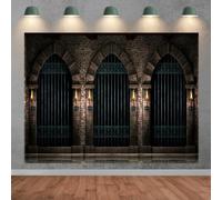 SADFA Medieval Gothic Castle Backdrop 7x5ft Ancient Brick Stone Wall Prison Dungeon Backdrop Halloween Night Party Supplies Medieval Theme Party Photo Studio Vintage Background