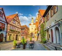 SADFA Oktoberfest Backdrop 5x3ft Bavarian German Street Scene for Beer Festival Party Decor Holiday Travel Background Home Bar Photo Studio Props