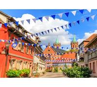 SADFA Oktoberfest Backdrop 7x5ft Germany Munich Town Bavaria Street Beer Festival Background Oktoberfest Party Decorations Banner Photo Shoot Studio Props