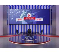 SADFA Podcast Backdrop 5x3ft News Studio Tv Shows Live Broadcast Backgrounds for Photography Or Video Recording Breaking Live Photoshoot Office Decoration Photo Booth Props