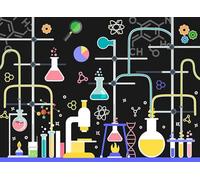 SADFA Science Lab Backdrop 10x8ft Chemical Science Party Decorations Mad Science Fun Scientist Birthday Party Banner School Classroom Deco Photo Booth Props