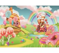 SADFA Sweet Candyland Backdrop 5x3ft Ice Cream Lollipop Candy Land Photography Backgrounds for Birthday Banner Halloween Trunk Or Treat Party Decoration Photo Shoot Props