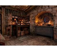 SADFA Witch Cottage Backdrop 9x6ft Spooky Halloween Medieval Magic Room Fantasy Wizard Hut Photography Background Halloween Witch Party Decoration Photo Booth Props