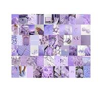 sadfd 50 Pieces Aesthetic Wall Collage Kit, Purple Themed Wall Art for Girls, Collage Making Kit