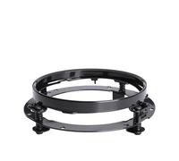 SADHADAH Car Headlight LED 7 Inch Round Headlight H4 7'' Halo Ring Amber Angel Eye DRL For Lada 4x4 For Urban Niva TJ JK LJ CJ Car Light Headlight Assembly(Black bracket)