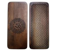 Sadhu Board Dark Mango Wood Nail Board 100% Handmade 3 Sizes 10mm 12mm 15mm Yoga Practice Relieves Tension (Om Dark Brown, 10mm)