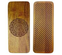 Sadhu Board for Yoga Practice Mango Wood Nail Board 100% Handmade 3 Sizes 10mm, 12mm and 15mm, Relieve Tension, Promote Blood Circulation, Helps Migraine Sleep Disorders (Mandala, 15mm)