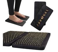 Sadhu board, Wooden Yoga Board for Acupressure and Meditation with Nails for Deep Tissue Massage, Acupuncture Massage, Nails Distance 0.39 In (10 mm) (ebony-moon, 0.39)