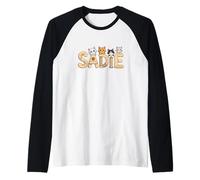 Sadie Cat Trees - Personalized Cute Name Word Art Raglan Baseball Tee