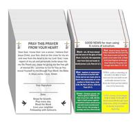 SADIKALO 100pcs Gospel Tracts - Bible Tracts for Salvation Christian Prayer Cards with Inspirational Bible Verses Pocket Plan Cards , 3.5 x 4.7 Inch