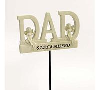 Sadly Missed Dad Angel Memorial Tribute Stick Graveside Plaque
