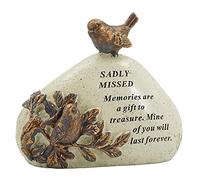 Sadly Missed Robin Bird Memorial Graveside Stone Plaque Ornament