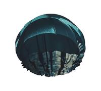 Sadness Stormy Day Umbrellas print Women's shower cap Reusable elastic shower cap Double-layer hair cap Shower cap