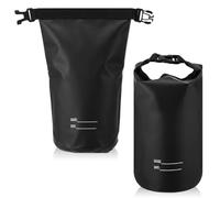 Sadnyy 2 Pack Shell Pouch 2 L Waterproof Shotgun Shell Bag Arc Welded Dry Ammo Pouch Sporting Roll-top Style Bag for Hunting, Shooting, Buckle Closure(Black)