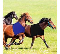 Sadnyy 2 Pcs Stretch Horse Shoulder Guard Elastic Polyester Horse Gear Vest Anti-rub Bib Sleezy Chest Saver Protector Wither Shoulder Guard Comfortable Bodies Care Protection(M,Black+Blue)
