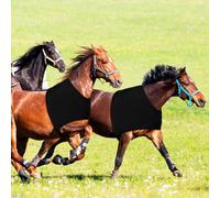 Sadnyy 2 Pcs Stretch Horse Shoulder Guard Elastic Polyester Horse Gear Vest Anti-rub Bib Sleezy Chest Saver Protector Wither Shoulder Guard Comfortable Bodies Care Protection(M,Black+Black)