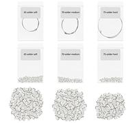 Sadnyy 330 Pcs 3 Grams Silver Jewelry Solder Chip and 3 Pcs Soft Medium Hard Silver Solder Wires, Ultra Tiny Medium Density Precut Chips Easy Welding Equipment for Jewelry Making 2 x 2 mm (E, M, H)