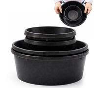 Sadnyy 4 Pcs Rubber Feeder Pan 1 Quart/0.25 Gallon and 4 Quart/1 Gallon Feed Pan Water Trough Rubber Bowl Bath Dust Container for Chicken Duck Pig Dogs Cats Goats Horses Outdoor Livestock Animal