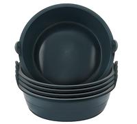 Sadnyy 5 Pcs Ox Tendon Feed Pan, 3 Quart Utility Horse Feed Bucket Ox Tendon Bowl for Horses Dog Cats Goats Chicken Dust, 10.2 x 3.1 Inch
