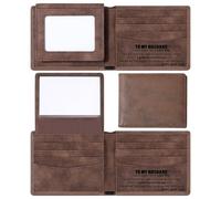 Sadnyy Christian Gifts Leather Wallet for Men Genuine Leather RFID Blocking Bifold Bible Verse Engraved Brown Faith Religious Gift for Husband Dad Grandpa Birthday Christmas Gift, brown, To Husband