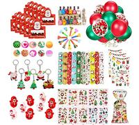 Sadodo 100 PCS Kids Party Favour Toy Assortment,Christmas Party Bag Fillers for Kids,Pinata Fillers, Lucky Dip Prizes Gift, Kids Tattoos Bouncy Balls Slap Bands Keychain Tumbler Blowers