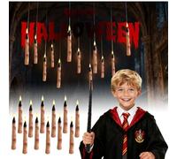 Sadodo 2025 New Flameless LED Taper Candles,Pack 12PCS Finger Spooky Floating Candles,with Magic Wand Control,Battery Operated, Warm Light Flickling, for Halloween Decorations Gifts