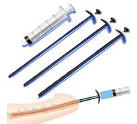 Sadodo 3Pcs Silicone Hollow Urethral Sounds Kit + Syringe - 7/8/10mm Male Penis Plug Dilator Set, 250mm Catheter with Side Hole & T-Bar Base for Prostate Massage Stimulation Dilation Training