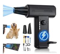 Sadodo Compressed Air Duster,Rechargeable Snow Blower Computer Vacuum Cleaner,with Flash Light,Assist in Starting a fire,Powerful 130,000 RPM Air Blower,with 10PCS Cleaning Brushes,Black
