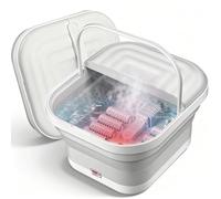 Sadodo Foot Spa and Massager Pedicure Bath,Foldable with Electric Temperature Heater, Bubbles,Vibration Massage Rollers, All in One Home Salon Therapeutic Massage Tub