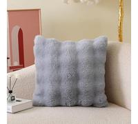 Sadodo Plush Soft Cushion Covers, Fashion Modern Faux Fur Throw Fluffy Pillow Cover Pillowcase,18 x18 Inch for Sofa Couch Home European Style Decorations (Grey 45 * 45cm 1PC)