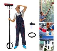 SADOMAIN 3.6-6 M Telescopic Brush, Water Fed Window Cleaning Pole, Soap Dispenser, Window Cleaning Pole, Water Fed Telescopic Brush, Window Roof Cleaning Equipment (35cm Brush Head,4.6M)